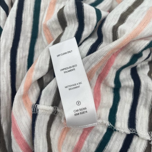 SPLENDID T-shirt V-neck Stripe Multicolor 100% Cotton Summer Light Color Large - Picture 8 of 9